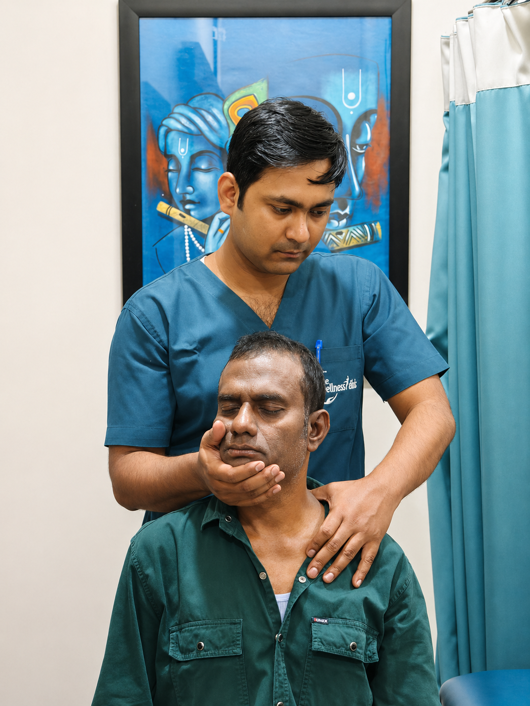 Indian Physiotherapist Treating Patient